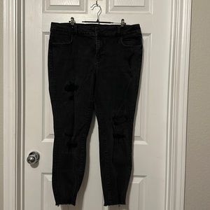 EUC; Maurice’s 20W Regular Black Stretch Distressed Jean